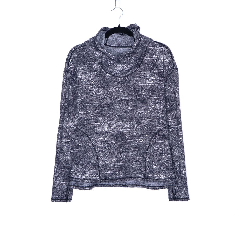 LULULEMON Forever Endeavour Long Sleeve Rush Black White Sweatshirt Women's 6